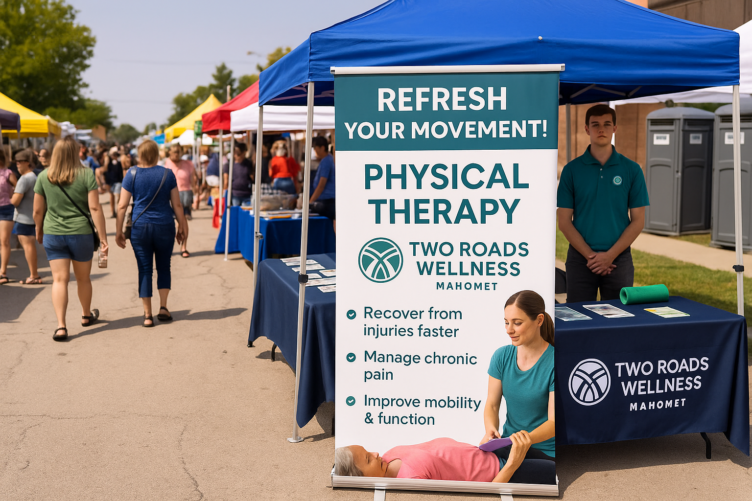 AI Generated Event Signage for Two Roads Wellness